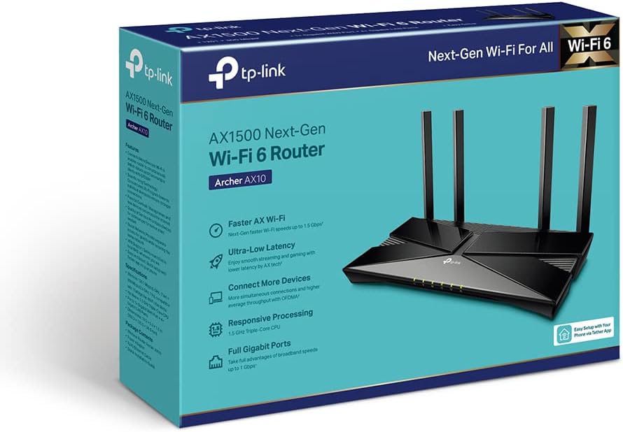 TP-Link AX1500 Wireless OFDMA and MU-MIMO Wi-Fi 6 Router - TL-ARCHER AX10