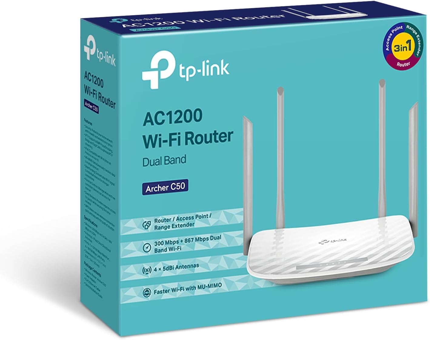 TP-Link AC1200 Wireless Dual Band Router - TL-ARCHER C50