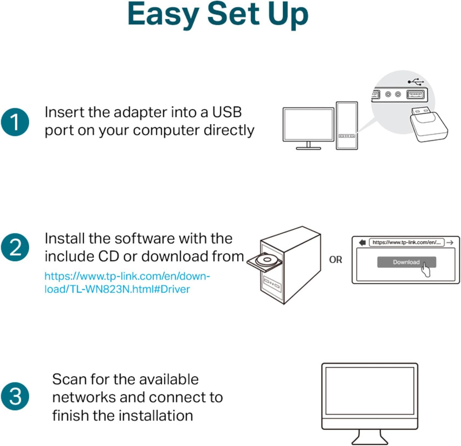 TP-Link 300Mbps Wireless N Mini USB Adapter - TL-WN823N - Image 3