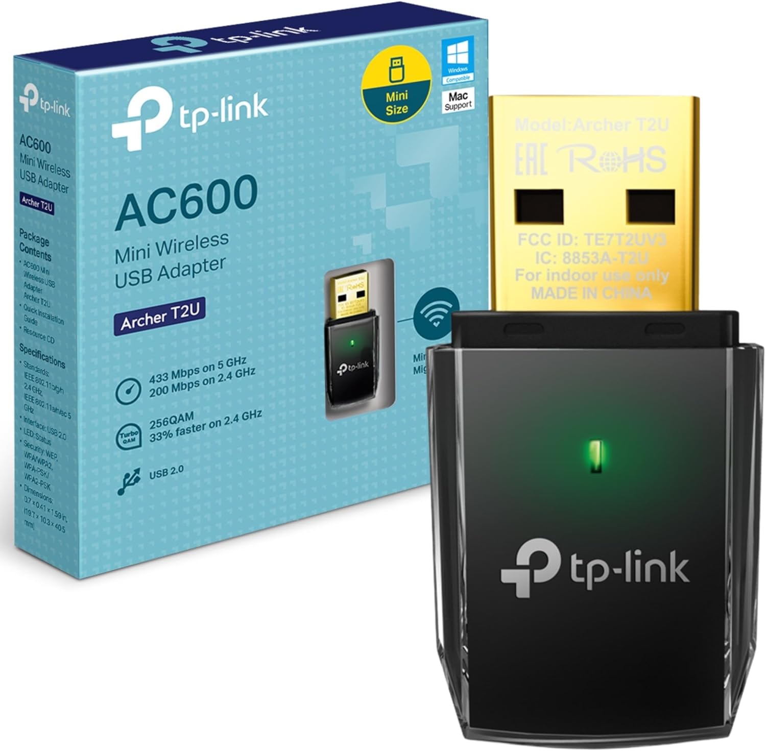 TP-Link AC600 Wireless Dual Band USB Adapter - TL-Archer T2U