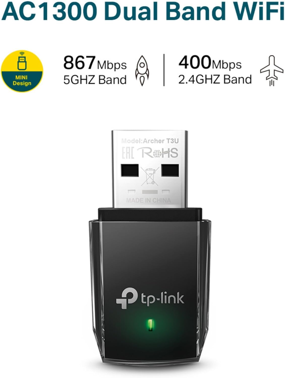 TP-Link AC600 Wireless Dual Band USB Adapter - TL-Archer T2U - Image 2