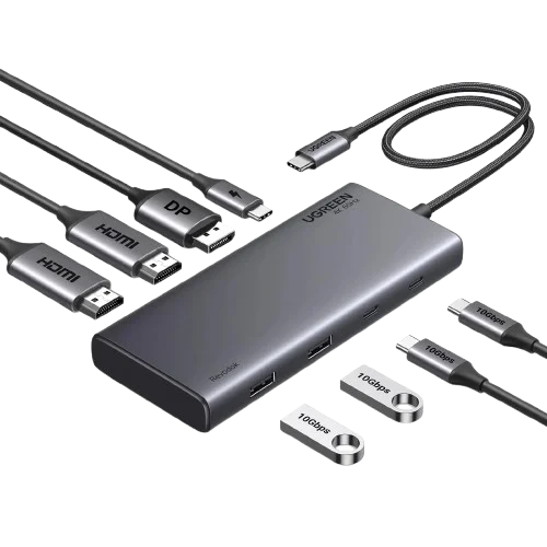UGREEN 8 in 1  Multifunction Adapter, USB-C to USB-A 3.2 ( 2port) + USB-C 3.2 ( 2 port ) +2 4K HDMI + 4K DP + PD port Converter(CM639)