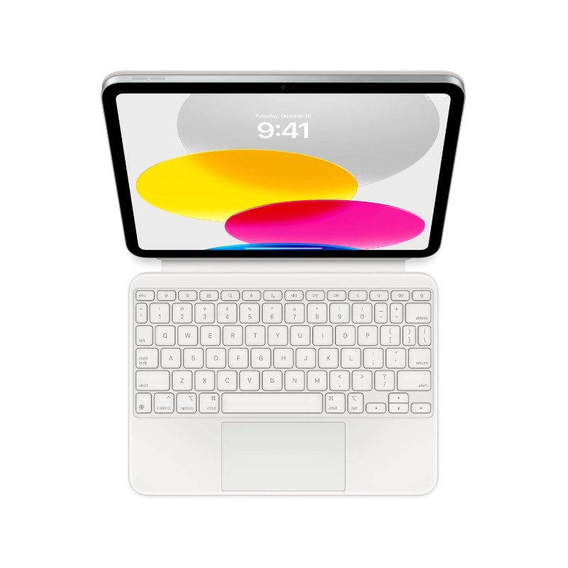 Apple Magic Keyboard Folio White, compatible with iPad A16 and iPad 10th Gen (MQDP3LL/A)