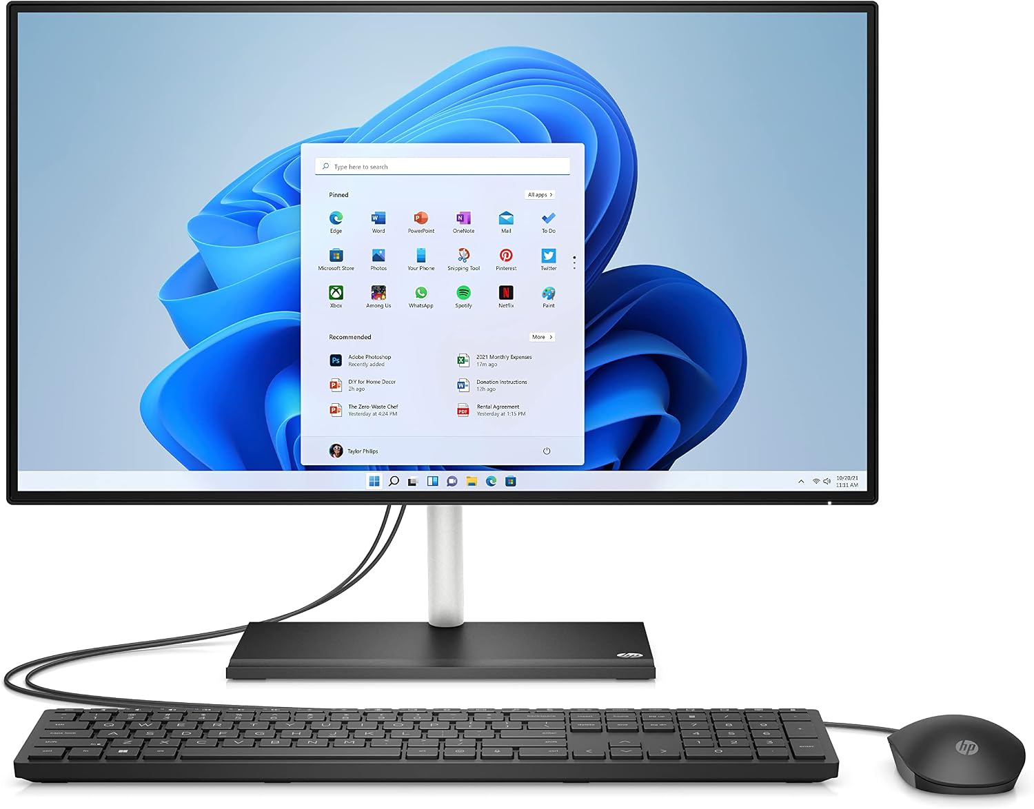 HP 24-cb1490nh AIO Core i5-1235U/8GB/512SSD/23.8"Touch/DOS/JET BLACK