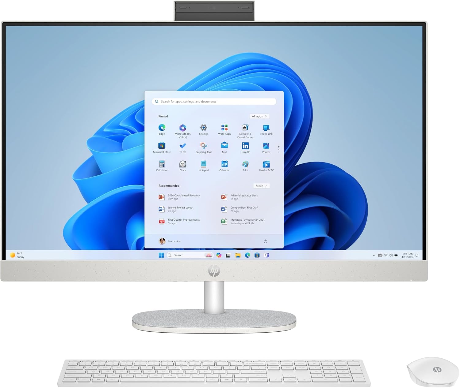 HP All-in-One 27-CR1002 PC, Core ULTRA 7-155U ,16GB DDR4-3200 RAM, 512GB SSD   DOS, SHELL WHITE,1 Year Warranty
